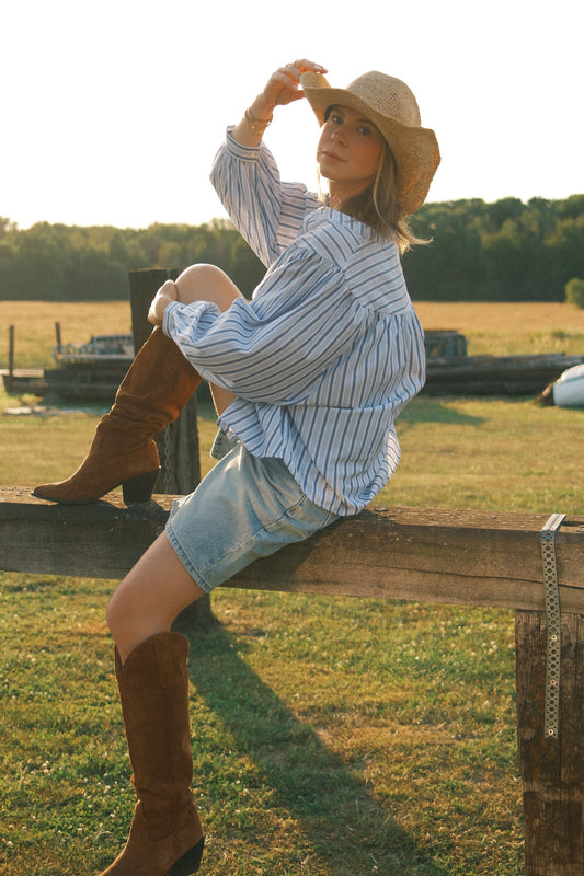 STRIPED CLARA SHIRT BLUE