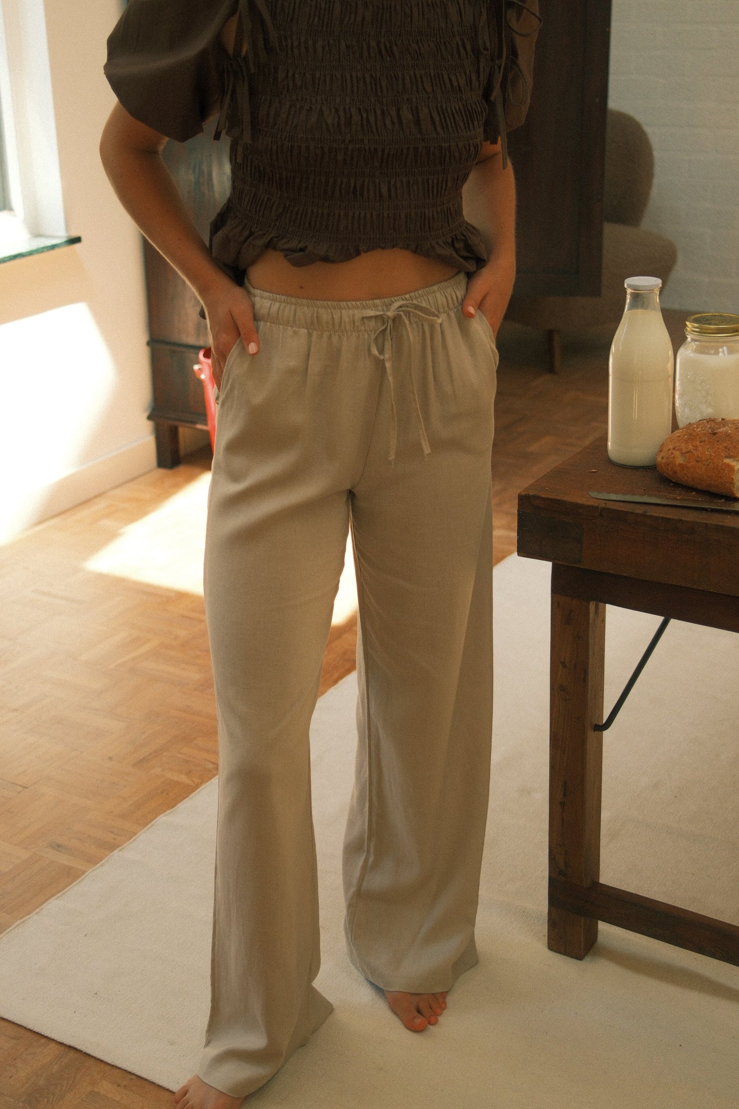 ESSENTIAL LINNEN PANTS BEIGE