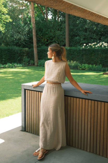 JULY LINNEN SET BEIGE