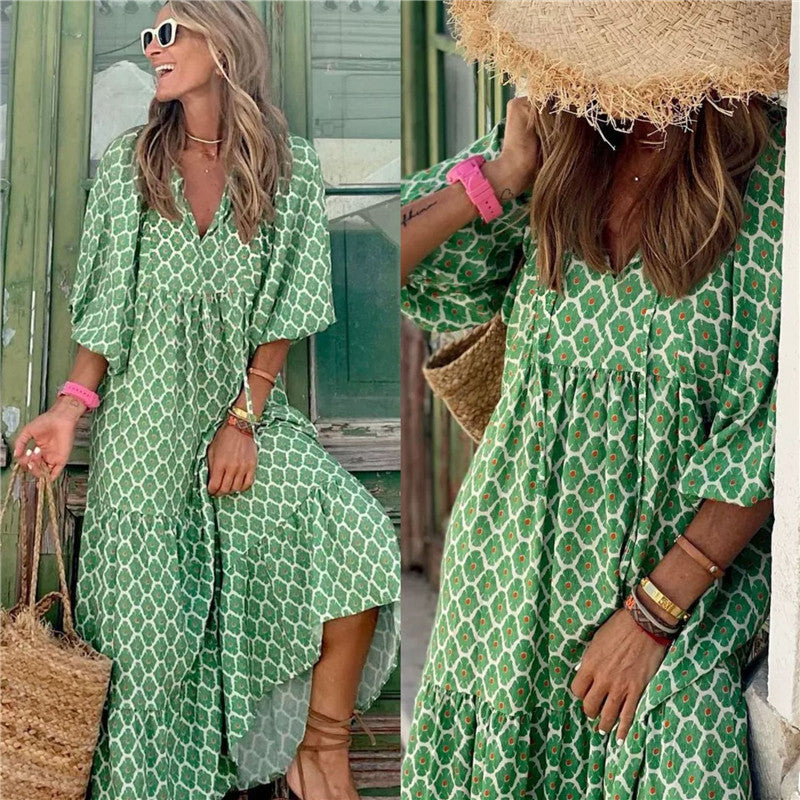 Lange Jurk Dames met Vintage Ontwerp - Bohemian