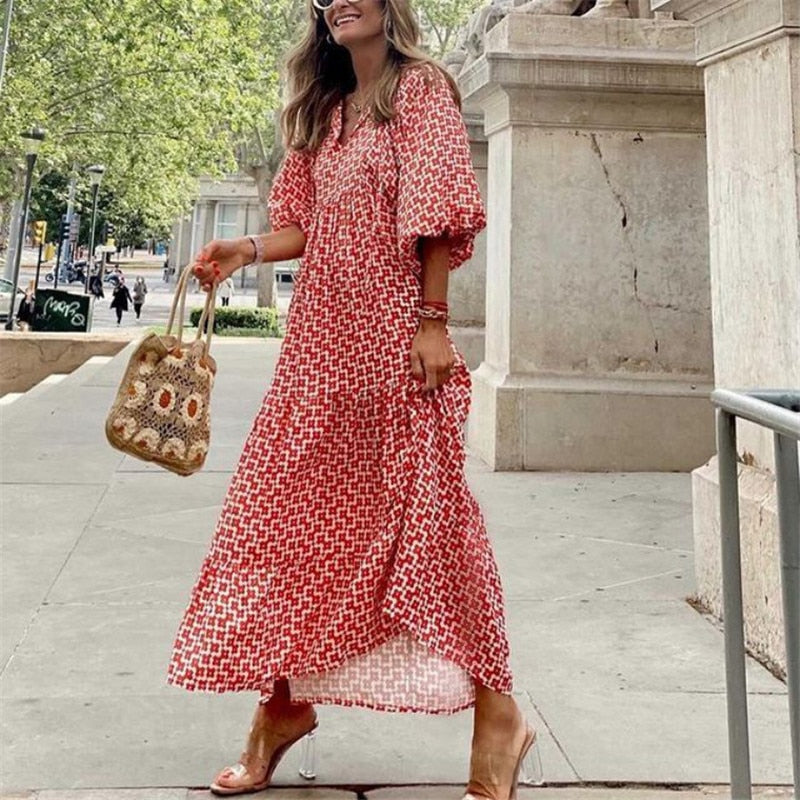 Lange Jurk Dames met Vintage Ontwerp - Bohemian