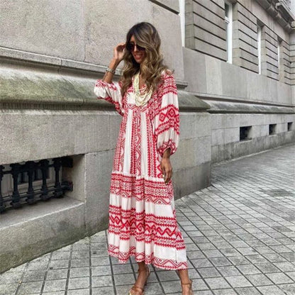 Lange Jurk Dames met Vintage Ontwerp - Bohemian