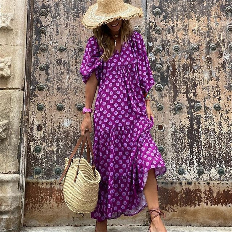 Lange Jurk Dames met Vintage Ontwerp - Bohemian