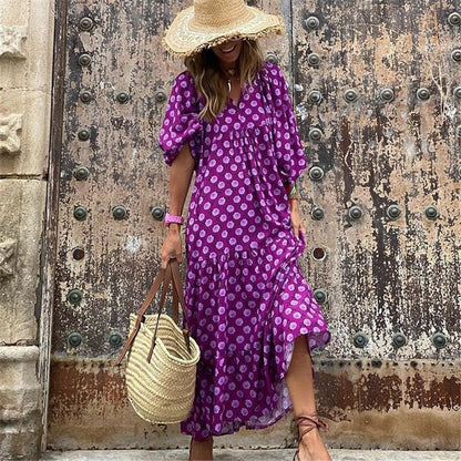 Lange Jurk Dames met Vintage Ontwerp - Bohemian